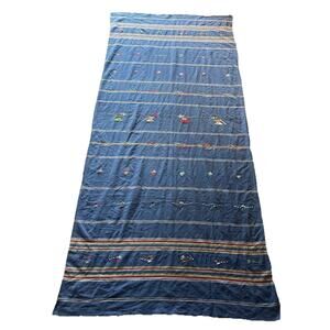 Equador Wool Woven Brilliant Blue Tablecloth 53x70 Thunderbirds